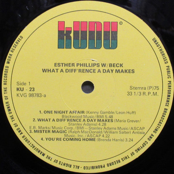 Esther Phillips W/Beck – What A Diff'rence A Day Makes (LP)