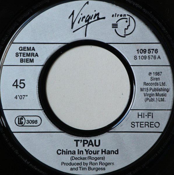 T'Pau – China In Your Hand (7'')