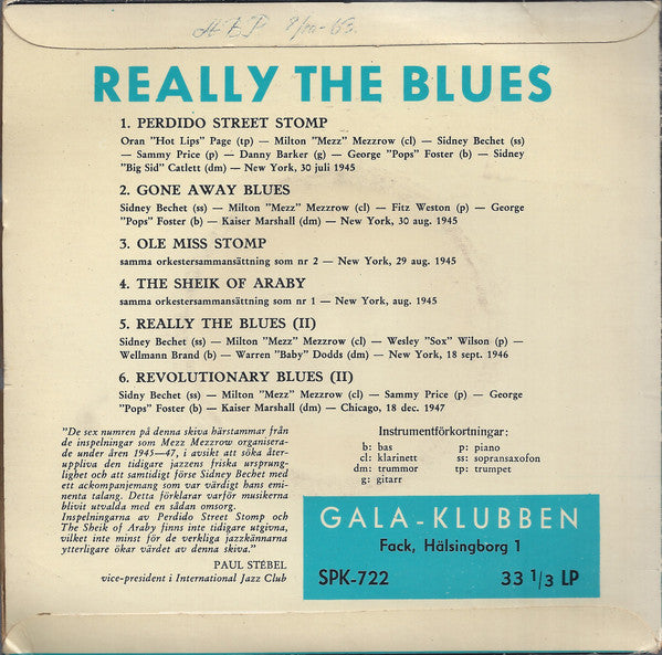 Sidney Bechet - Mezz Mezzrow – Really The Blues (7'' EP)