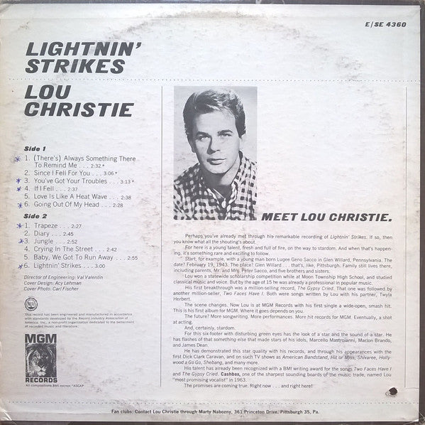 Lou Christie – Lightnin' Strikes (LP)