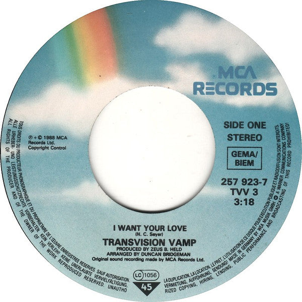 Transvision Vamp – I Want Your Love (7'')
