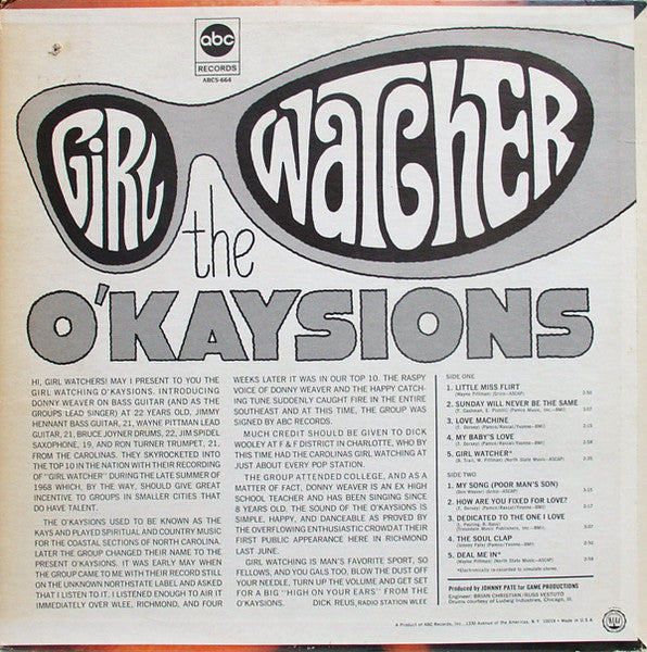 The O'Kaysions – Girl Watcher (LP)