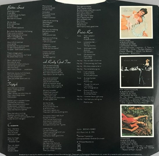 Roxy Music – Country Life (LP)