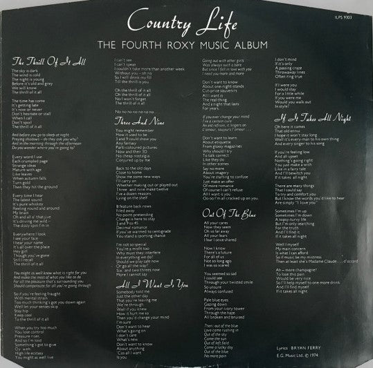 Roxy Music – Country Life (LP)