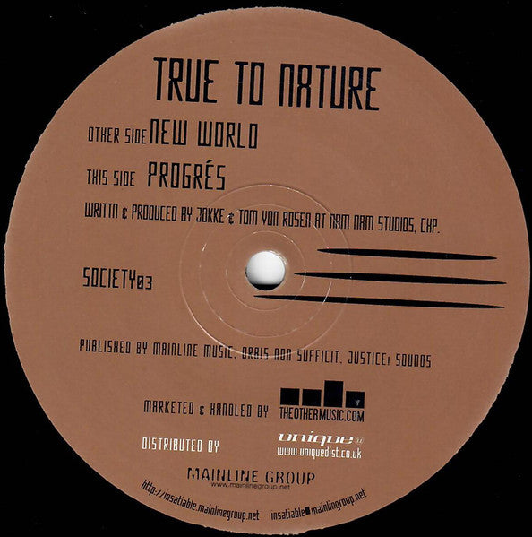 True To Nature - New World (12'')