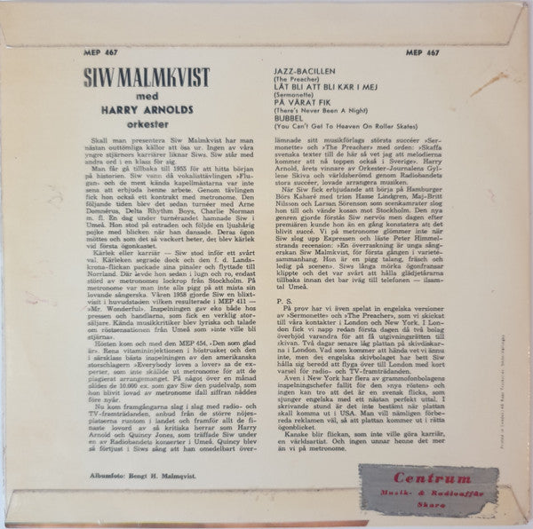 Siw Malmkvist – Bubbel (7'' EP)