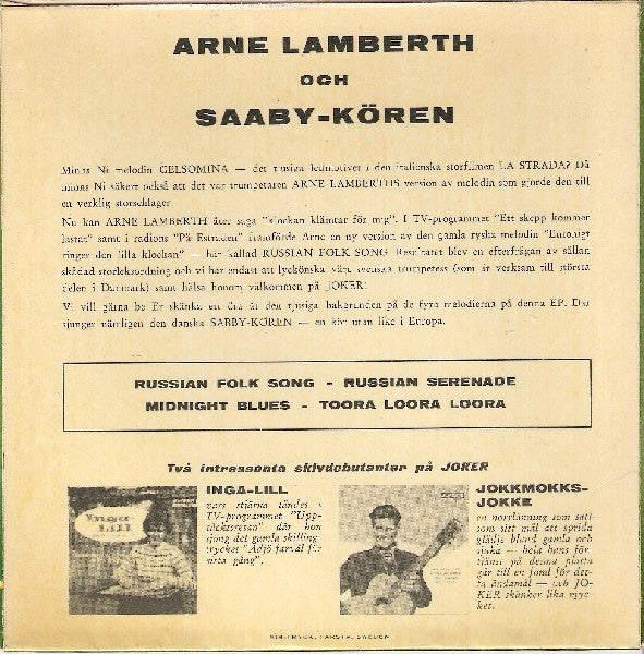 Arne Lamberth Och Saaby-Kören – Russian Folk Song (7''EP)