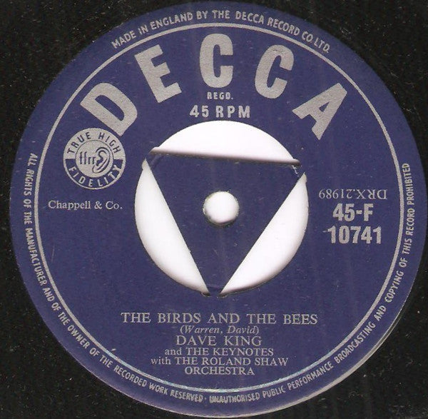 Dave King & The Keynotes With The Roland Shaw Orchestra – The Birds And The Bees (7'')