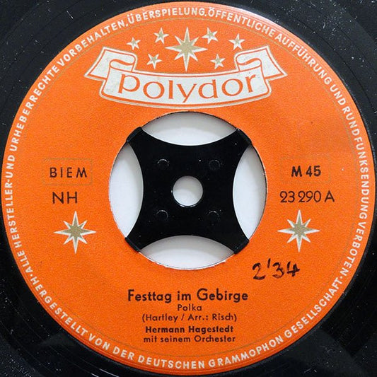 Hermann Hagestedt Mit Seinem Orchester – Festtag Im Gebirge (7'')