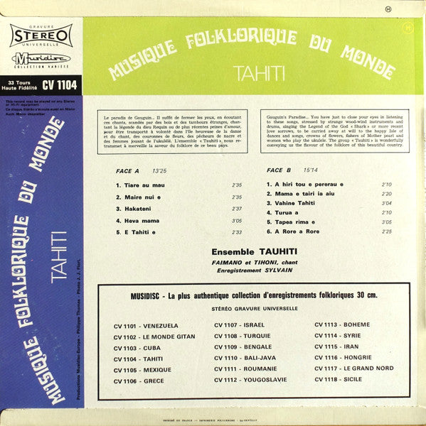 Ensemble Tauhiti – Tahiti (LP)
