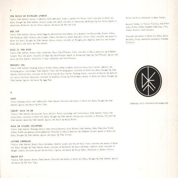John Duncan – Bitter Earth (White Vinyl LP)